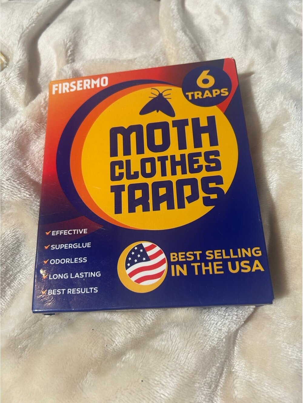 1 PKG OF 6 MOTH CLOTHES TRAPS FIRSERMO  Closets Drawers